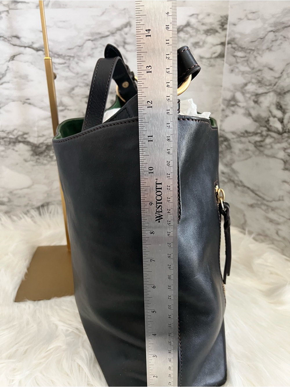 Dooney & Bourke Florentine Black Leather Copper Shoulder Bag - Picture 12 of 14